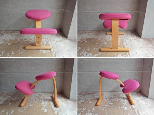 リボ Rybo バランスイージー Balance Easy ピンク カバーリング ノルウェー 学習椅子 カバー付き ♪