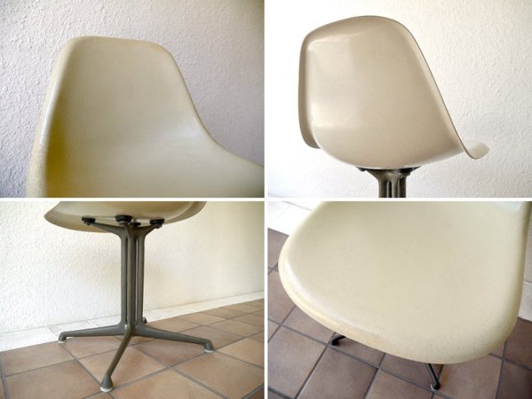 ハーマンミラー HermanMiller 希少 60-70's ビンテージ A.ジラード × C&R.イームズ ラフォンダベース サイドシェルチェア Lafonda '61 FRP製 名作 ◇