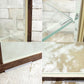 ビンテージスタイル ガラス ミニ ショーケース 飾り棚 杢目調フレーム レトロデザイン ●