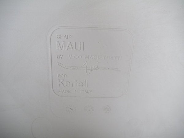 カルテル Kartell マウイチェア Maui ホワイト 2脚セット 巨匠 ヴィコ・マジストレッティ デザイン スタッキング可 一脚 定価:￥28,728- イタリアモダン ◇