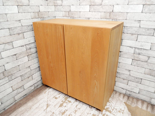 NAUT.furniture プレートサイドキャビネット Plateside Cabinet シューズラック 両扉 アッシュ無垢材 ナチュラルデザイン 定価149,500円 ●