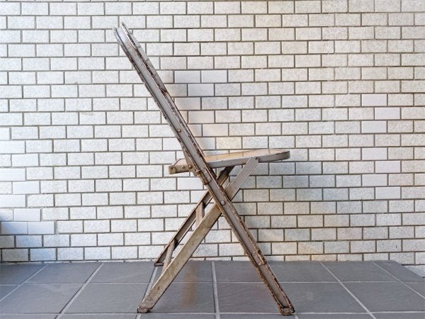 クラリン CLARIN フォールディングチェア Folding chair 板座 50'S ビンテージ 折り畳みチェア ウッドシート 米国 A ■