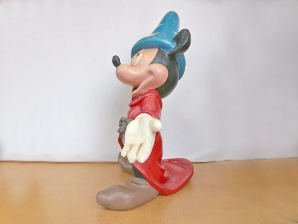 ディズニー DISNEY ファンタジア FANTASIA ミッキーマウス 魔法使いの弟子 80's vintage 55cm 特大フィギュア ◎