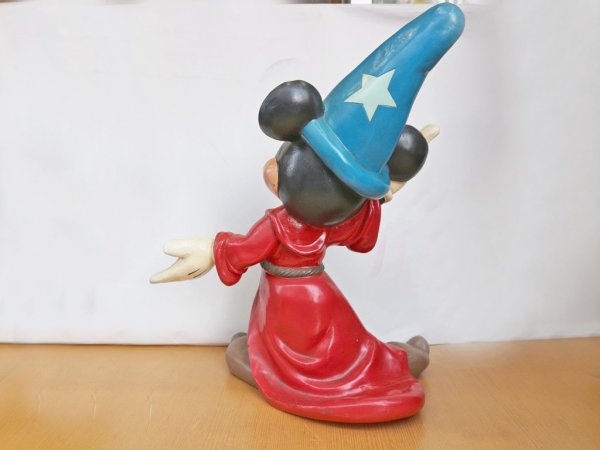 ディズニー DISNEY ファンタジア FANTASIA ミッキーマウス 魔法使いの弟子 80's vintage 55cm 特大フィギュア ◎