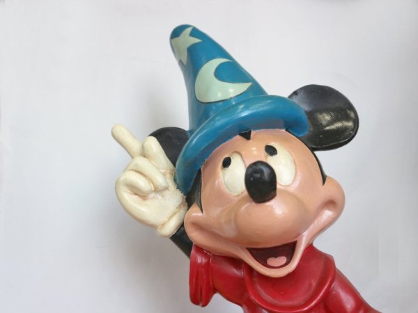 ディズニー DISNEY ファンタジア FANTASIA ミッキーマウス 魔法使いの弟子 80's vintage 55cm 特大フィギュア ◎