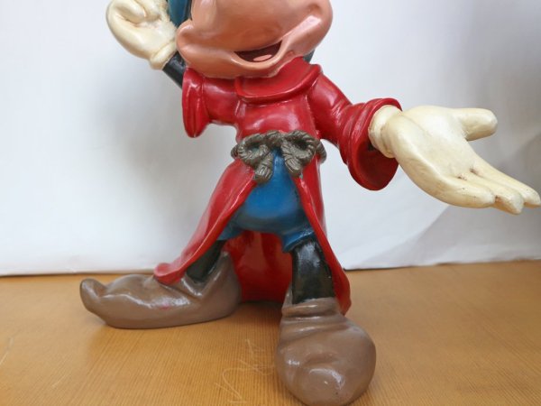 ディズニー DISNEY ファンタジア FANTASIA ミッキーマウス 魔法使いの弟子 80's vintage 55cm 特大フィギュア ◎