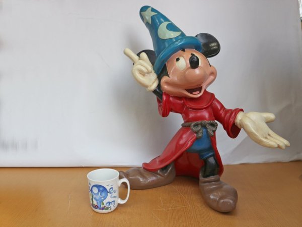 ディズニー DISNEY ファンタジア FANTASIA ミッキーマウス 魔法使いの弟子 80's vintage 55cm 特大フィギュア ◎