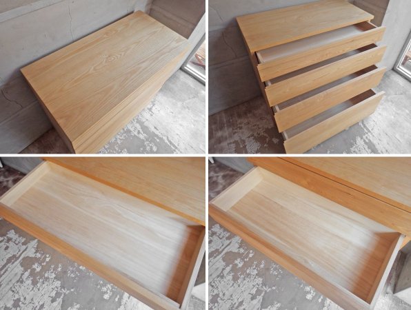 ノートファニチャー naut furniture プレートドロワー Plate drawer チェスト タモ無垢材 ナチュラルデザイン 定価180,400円♪