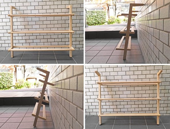 サイドバイサイド SIDE by SIDE ガストン Gaston シューズラック Shoe Rack アッシュ材 無垢材 SCOPE取扱い ドイツ ■
