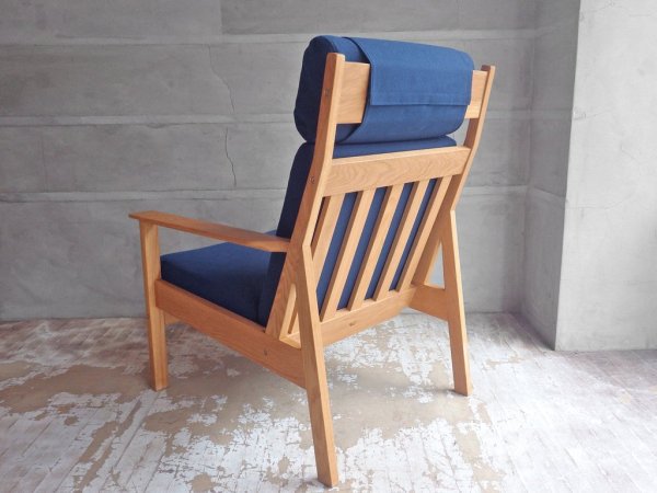 カーフ Karf トリムプラス Tolime+ ハイバックチェア High back chair ラウンジチェア ミディアムブルー オーク材 定価:13.8万円 ♪