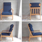 カーフ Karf トリムプラス Tolime+ ハイバックチェア High back chair ラウンジチェア ミディアムブルー オーク材 定価:13.8万円 ♪