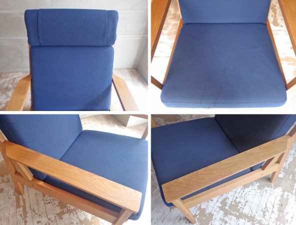 カーフ Karf トリムプラス Tolime+ ハイバックチェア High back chair ラウンジチェア ミディアムブルー オーク材 定価:13.8万円 ♪