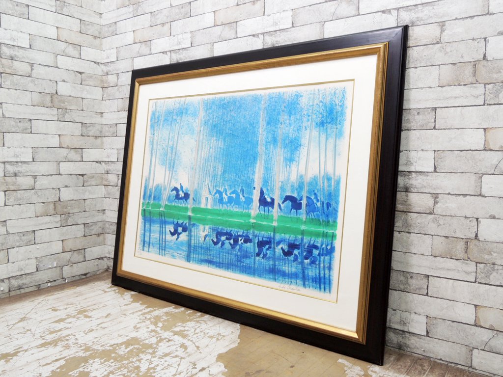 アンドレ・ブラジリエ Andre Brasilier " 湖畔の反射 " リトグラフ 額装品 131/150 サイン入り ●