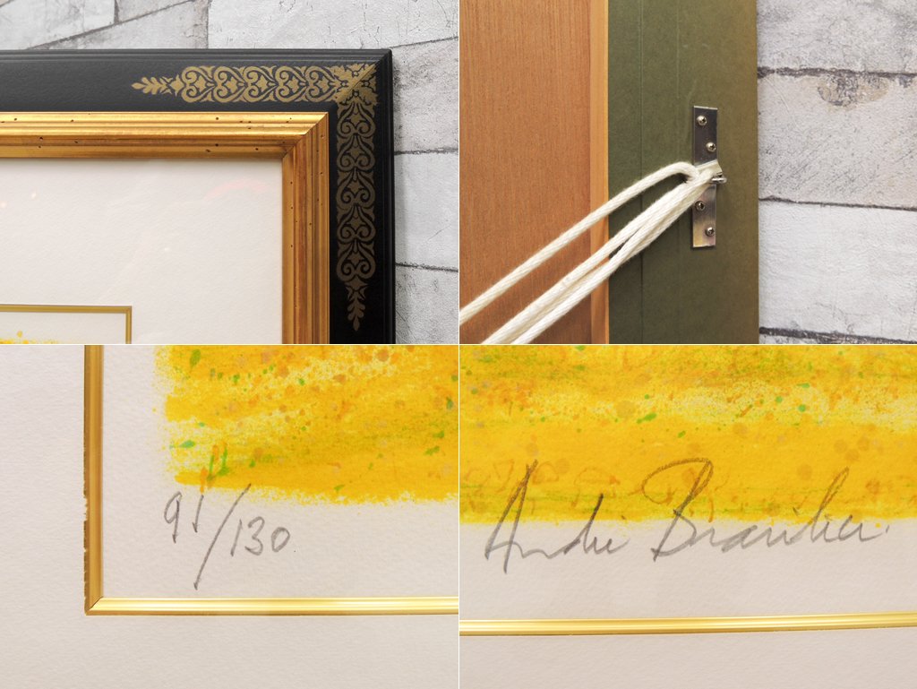 アンドレ・ブラジリエ Andre Brasilier " 黄金の秋 " リトグラフ 額装品 91/130 サイン入り ●
