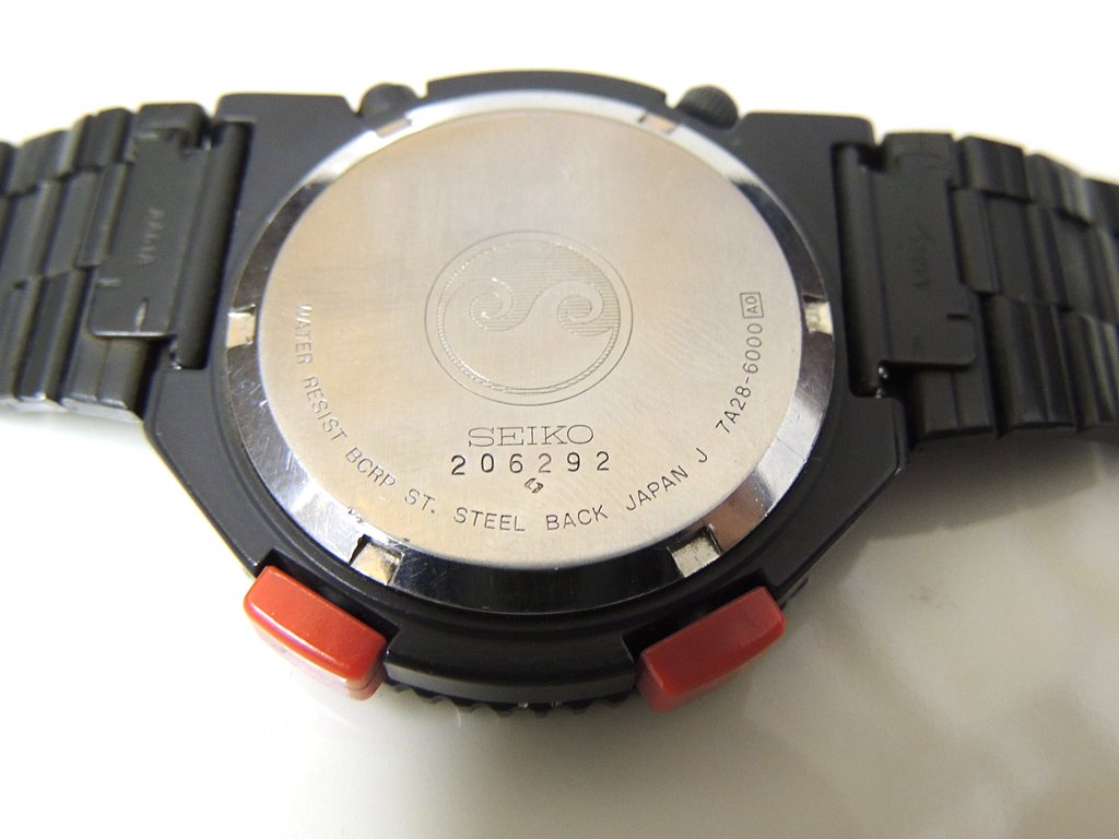 セイコー SEIKO スピードマスター オフセットモデル 7A28-6000 1983年発売 ジョルジェット・ジウジアーロ 腕時計 クロノグラフ動作難アリ ●