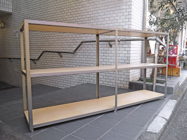 パシフィックファニチャーサービス PACIFIC FURNITURE SERVICE オープンシェルフ AW SHELF オーク材天板 Double Oak インダストリアルデザイン P.F.S. ■