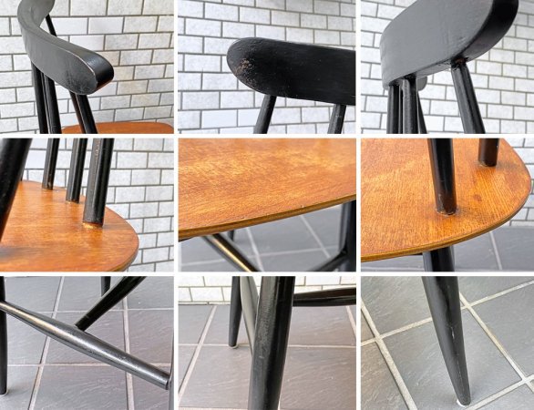 ファネットチェア Fanett chair イルマリ・タピオヴァーラ チーク材座面 ダイニングチェア 北欧ビンテージ ■