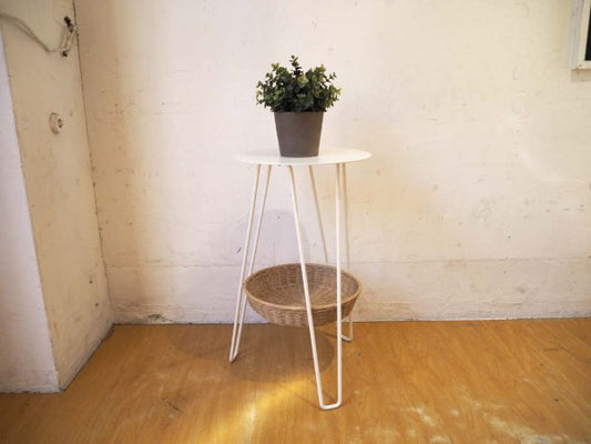 イデー IDEE ワラビー サイドテーブル WALLABY SIDE TABLE ホワイト White スチール×ラタン 美品 ★