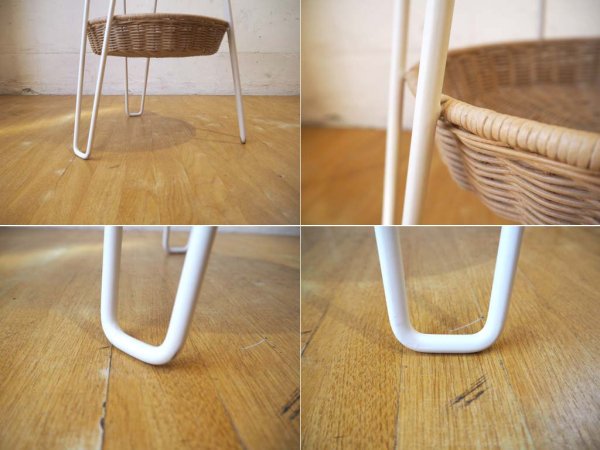 イデー IDEE ワラビー サイドテーブル WALLABY SIDE TABLE ホワイト White スチール×ラタン 美品 ★