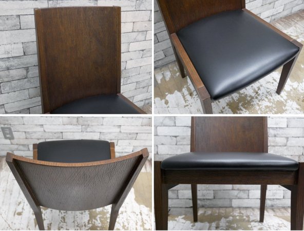 オーダー家具 オーク無垢材 ダイニングチェア クロス模様 ●