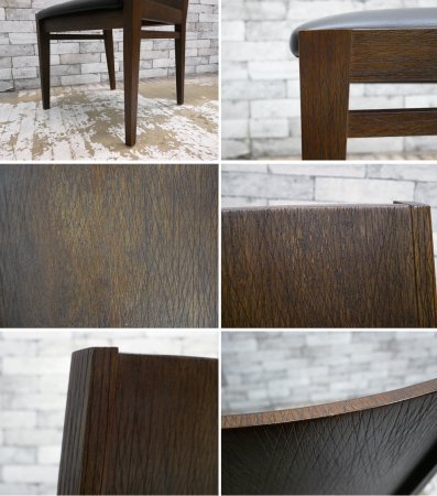 オーダー家具 オーク無垢材 ダイニングチェア クロス模様 ●