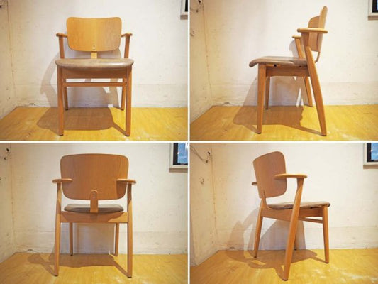 アルテック artek ドムスチェア Domus Chair ルクソールグレー オーク材 革張り フィンチェア イルマリ・タピオヴァーラ フィンランド scope別注品 限定 展示美品 ★