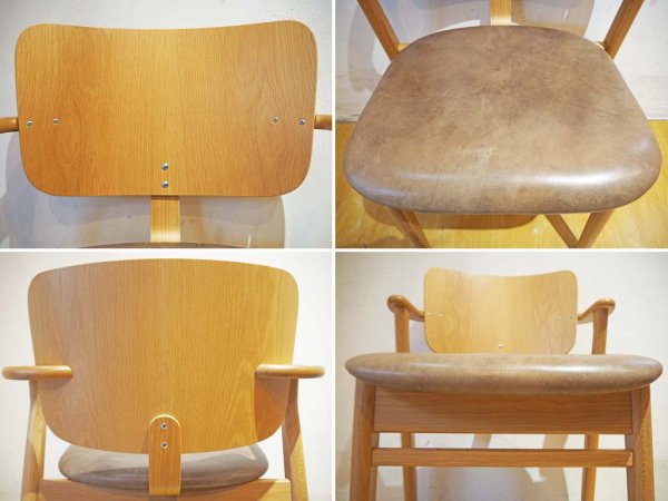 アルテック artek ドムスチェア Domus Chair ルクソールグレー オーク材 革張り フィンチェア イルマリ・タピオヴァーラ フィンランド scope別注品 限定 展示美品 ★