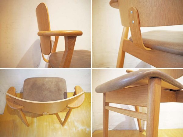 アルテック artek ドムスチェア Domus Chair ルクソールグレー オーク材 革張り フィンチェア イルマリ・タピオヴァーラ フィンランド scope別注品 限定 展示美品 ★