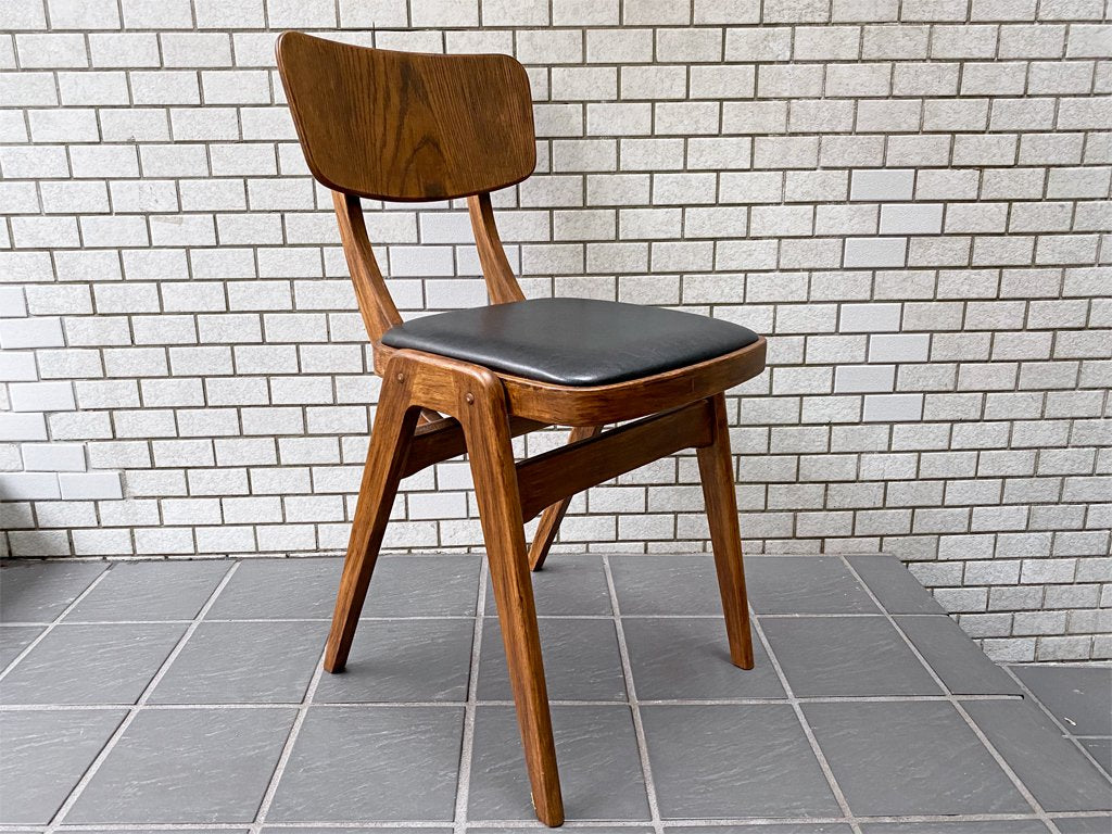 関家具 コンフィ COMFY プラモ Plamo ダイニングチェア スタッキング PVCレザー 北欧ビンテージスタイル B ■