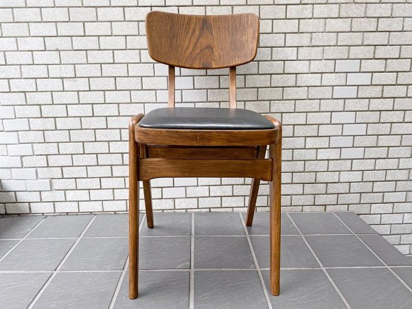 関家具 コンフィ COMFY プラモ Plamo ダイニングチェア スタッキング PVCレザー 北欧ビンテージスタイル B ■