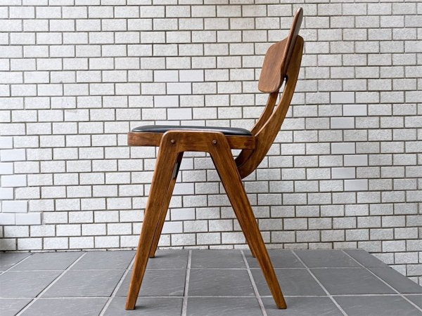 関家具 コンフィ COMFY プラモ Plamo ダイニングチェア スタッキング PVCレザー 北欧ビンテージスタイル B ■