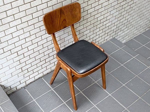 関家具 コンフィ COMFY プラモ Plamo ダイニングチェア スタッキング PVCレザー 北欧ビンテージスタイル B ■
