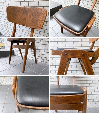 関家具 コンフィ COMFY プラモ Plamo ダイニングチェア スタッキング PVCレザー 北欧ビンテージスタイル B ■