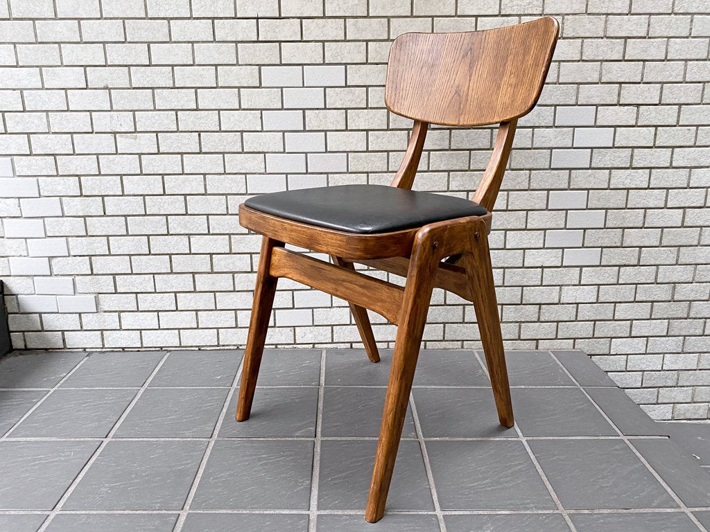関家具 コンフィ COMFY プラモ Plamo ダイニングチェア スタッキング PVCレザー 北欧ビンテージスタイル A ■