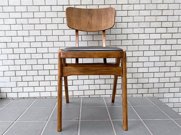 関家具 コンフィ COMFY プラモ Plamo ダイニングチェア スタッキング PVCレザー 北欧ビンテージスタイル A ■