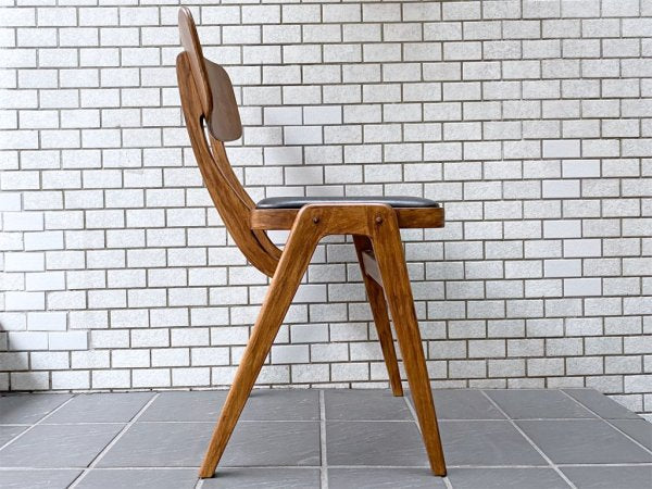 関家具 コンフィ COMFY プラモ Plamo ダイニングチェア スタッキング PVCレザー 北欧ビンテージスタイル A ■