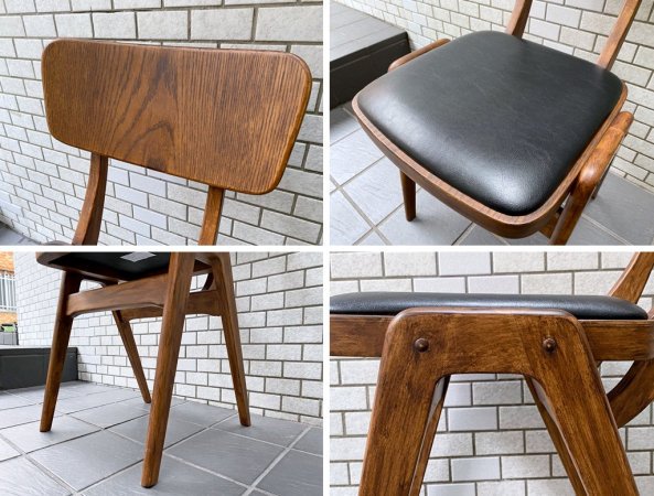 関家具 コンフィ COMFY プラモ Plamo ダイニングチェア スタッキング PVCレザー 北欧ビンテージスタイル A ■