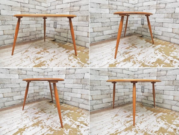 アーコール Ercol ネストテーブル Nest Of Tables エルム材 ペブルテーブル トリオテーブル 入れ子式 美品 ●