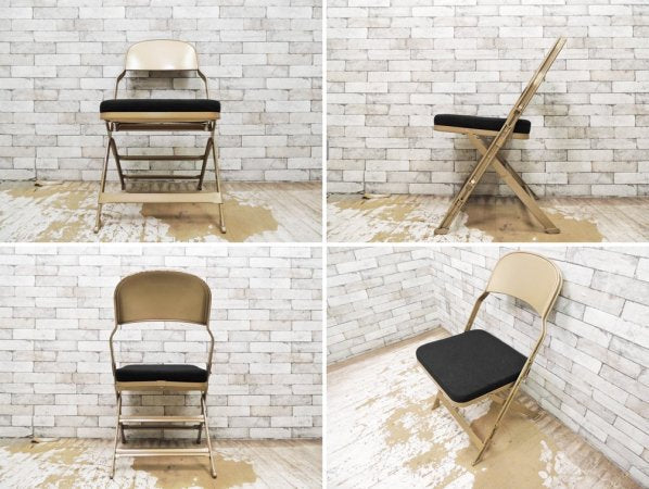 クラリン CLARIN フォールディングチェア 折り畳みチェア Folding chair SANDLER ブラック ファブリッククッション仕様 A ●