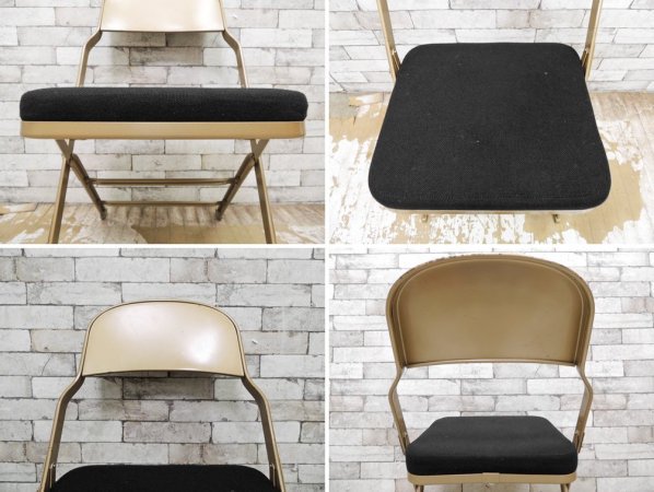 クラリン CLARIN フォールディングチェア 折り畳みチェア Folding chair SANDLER ブラック ファブリッククッション仕様 A ●