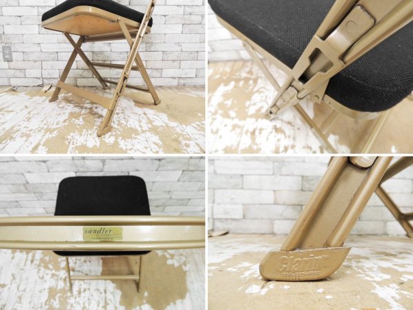 クラリン CLARIN フォールディングチェア 折り畳みチェア Folding chair SANDLER ブラック ファブリッククッション仕様 B ●