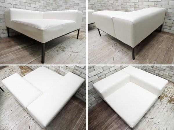 フランネル ソファ FLANNEL SOFA プレイス PLACE セパレート 2P ソファ 合皮 ホワイト 定価:28万円以上 ●