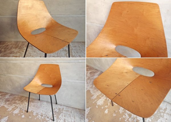 シュタイナー Steiner トノーチェア Tonneau Chair ピエール・ガーリッシュ Pierre Guarich プライウッド ♪