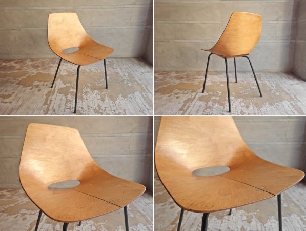 シュタイナー Steiner トノーチェア Tonneau Chair ピエール・ガーリッシュ Pierre Guarich プライウッド ♪