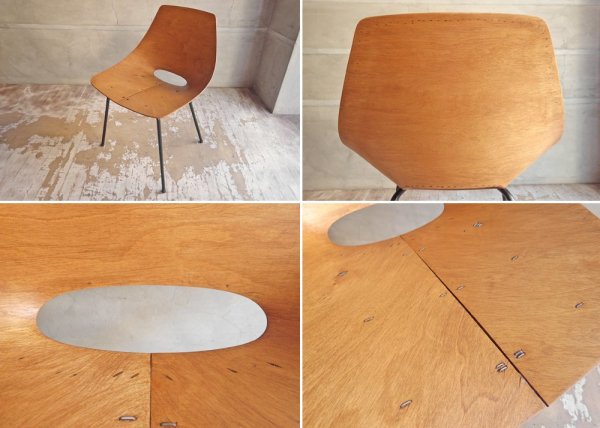 シュタイナー Steiner トノーチェア Tonneau Chair ピエール・ガーリッシュ Pierre Guarich プライウッド ♪