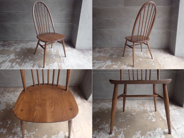 アーコール Ercol オリジナルズシリーズ Originals 1875 クエーカーチェア Quaker chair ダイニングチェア エルム材 UK ダークブラウン ♪