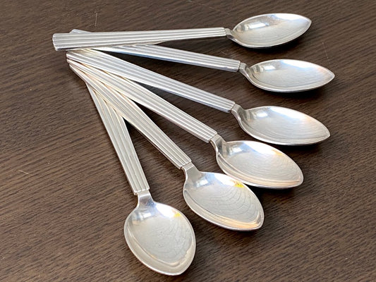 ジョージジェンセン Georg Jensen ベルナドッテ BERNADOTTE ティースプーン 6pセット シルバー EPNS デンマーク ■