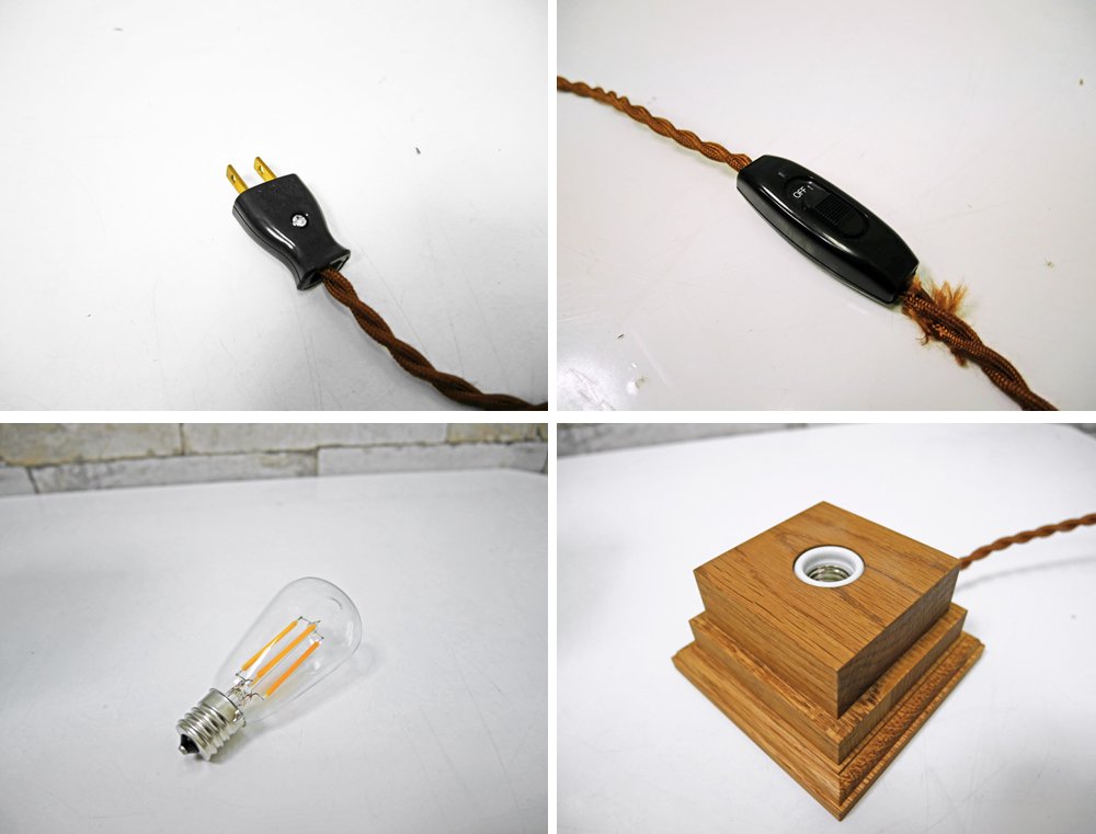 ディティール インク Detail inc. ウッドベースランプ Wood Base Lamp テーブルライト エジソンLED電球付き ●