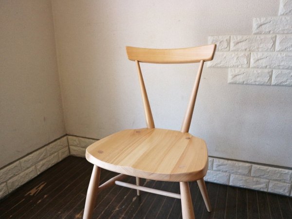 アーコール Ercol 392 スタッキングチェア ダイニングチェア エルム材 現行 B ◎