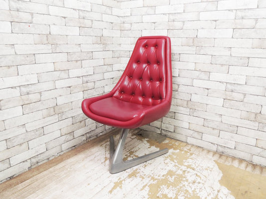 クロームクラフト CHROMECRAFT ユニコーンチェア Unicorn chair レッド ウラジミールケーガン Vladimir Kagan スタートレック V字ベース ビンテージ ●